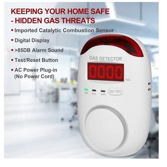 Natural Gas Detector Plug-in Propane Gas Detector For Home & RV 3 pack - Picture 2 of 7